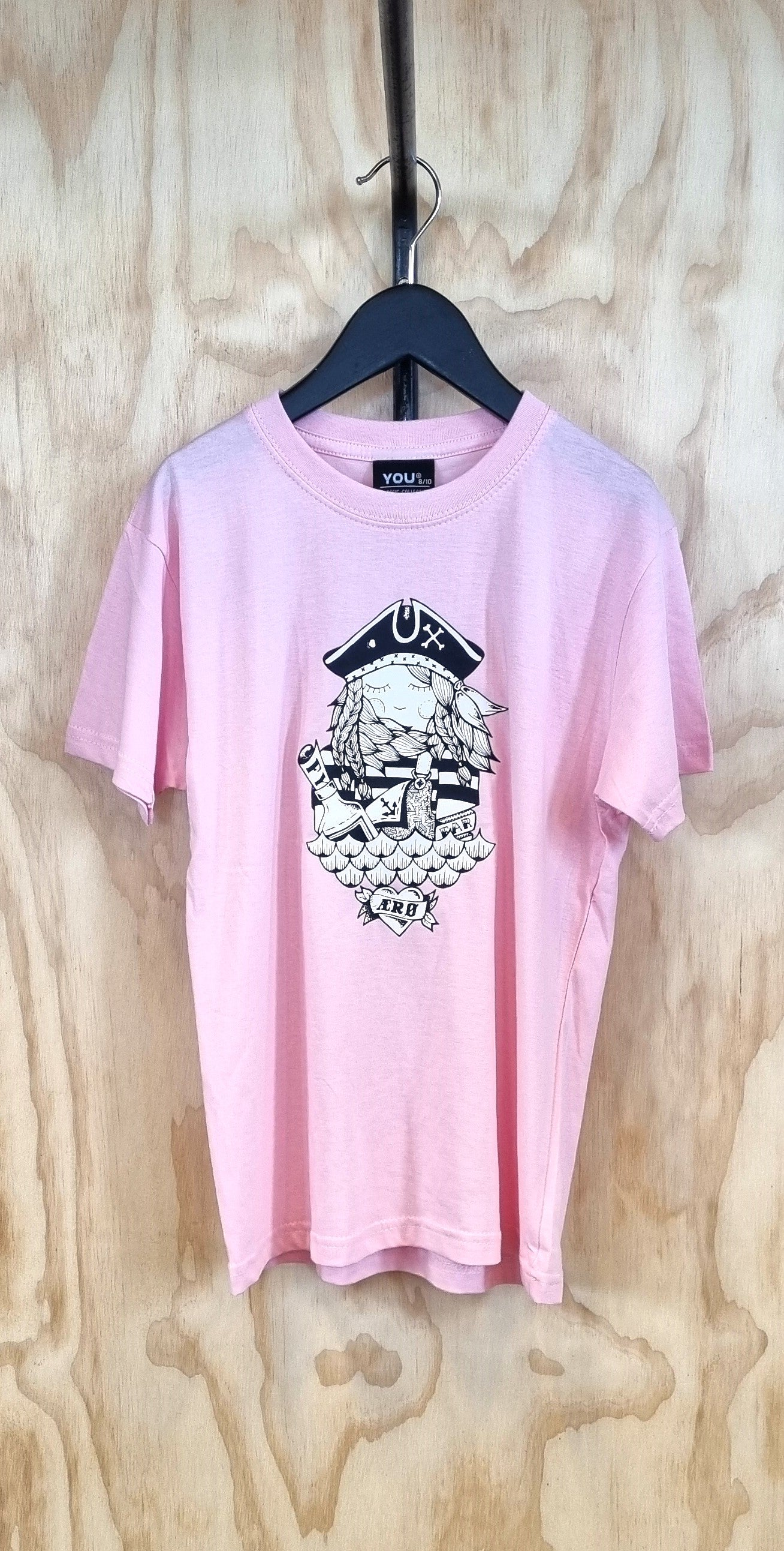 T-shirt med sørøverpige til barn DGV