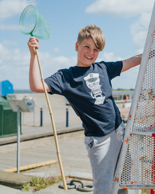 T-shirt med sørøver tømmerflåde barn DGV